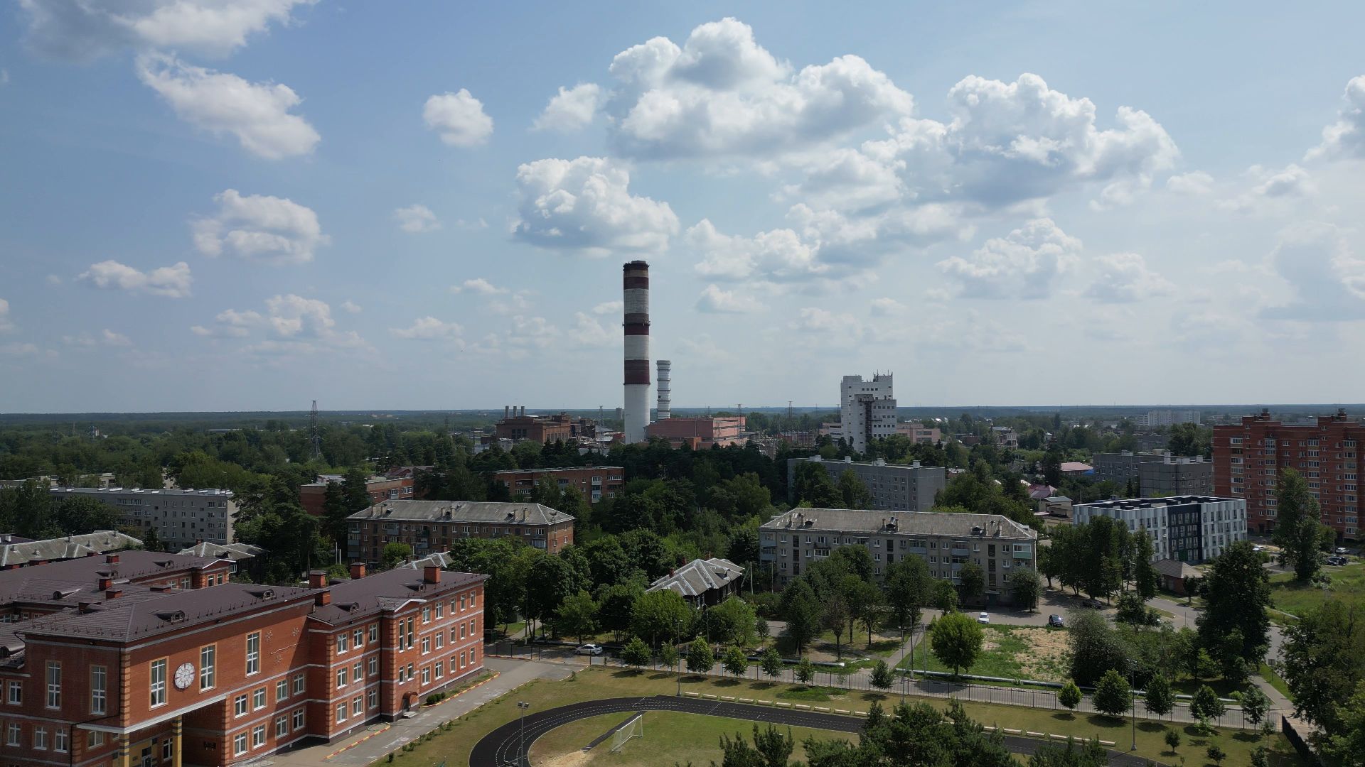 видео с коптера, электрогорск, города, промышленность,