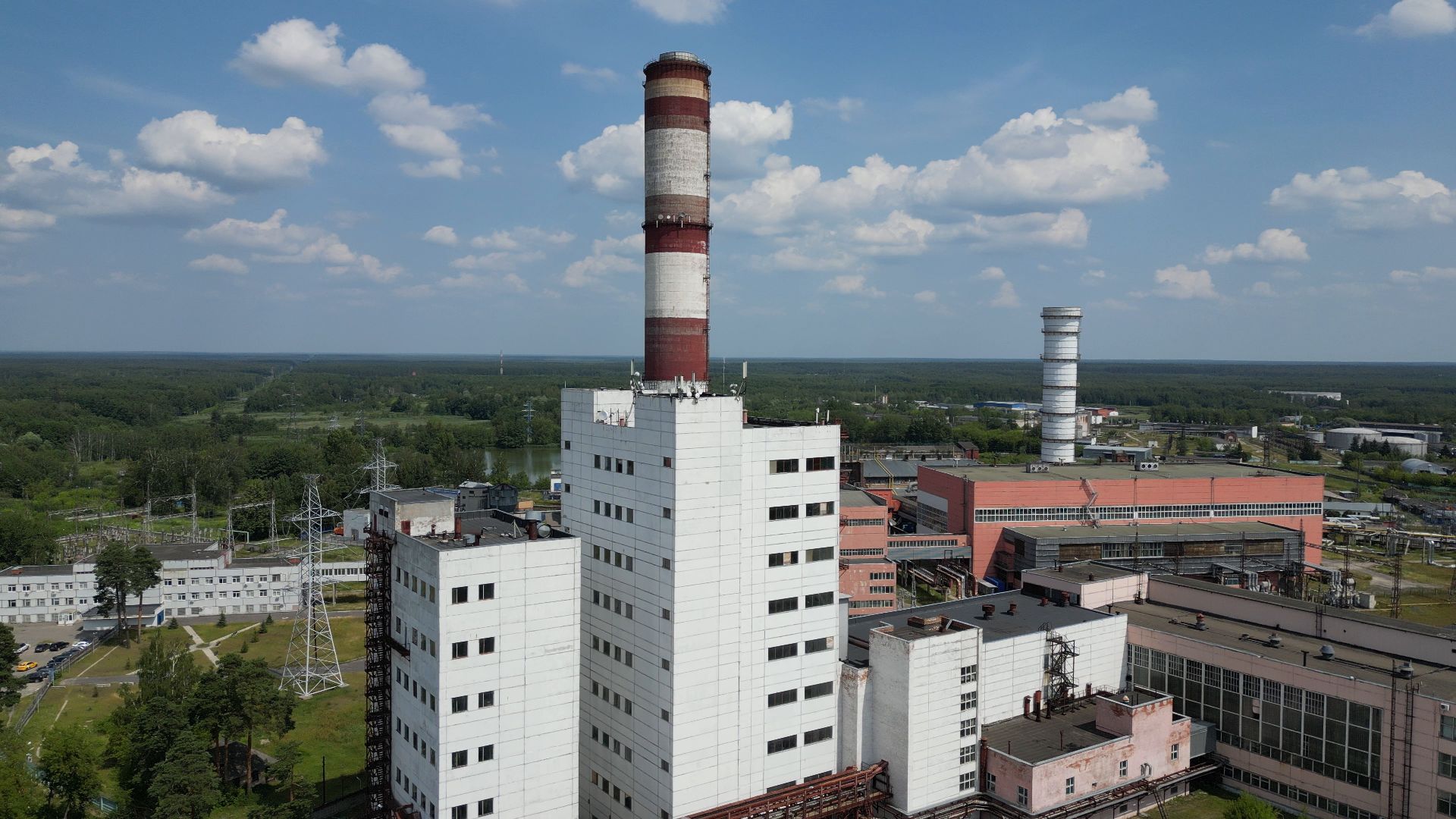 видео с коптера, электрогорск, города, промышленность,