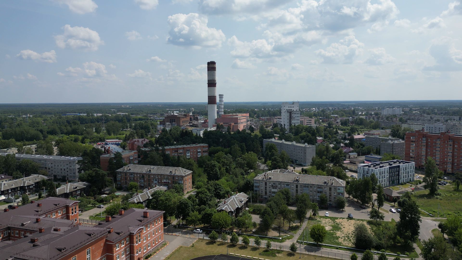 видео с коптера, электрогорск, города, промышленность,