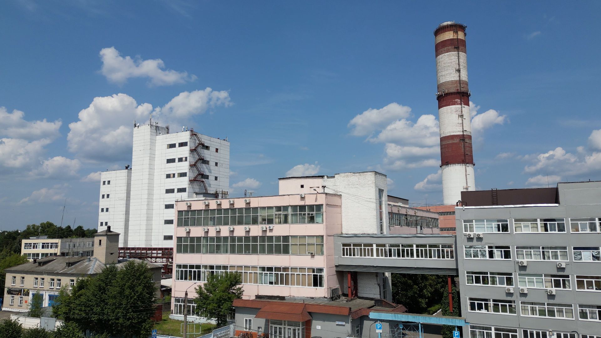 видео с коптера, электрогорск, города, промышленность,