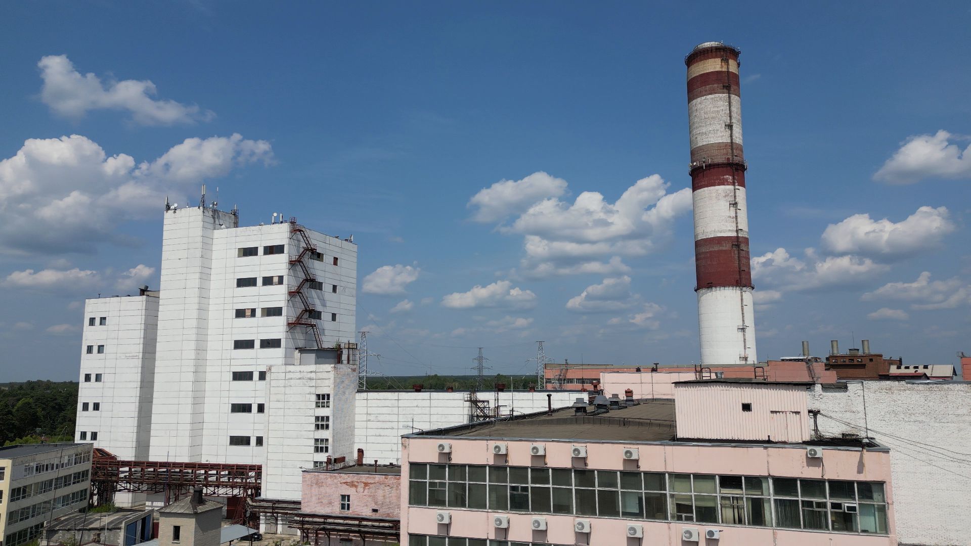 видео с коптера, электрогорск, города, промышленность,