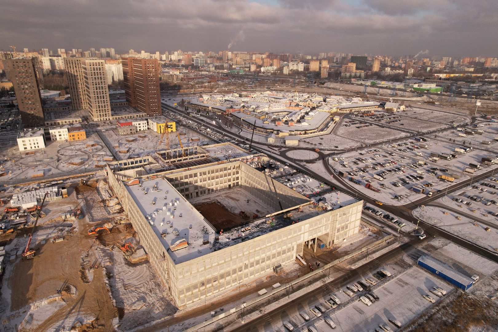 видео с коптера, котельники, школа,