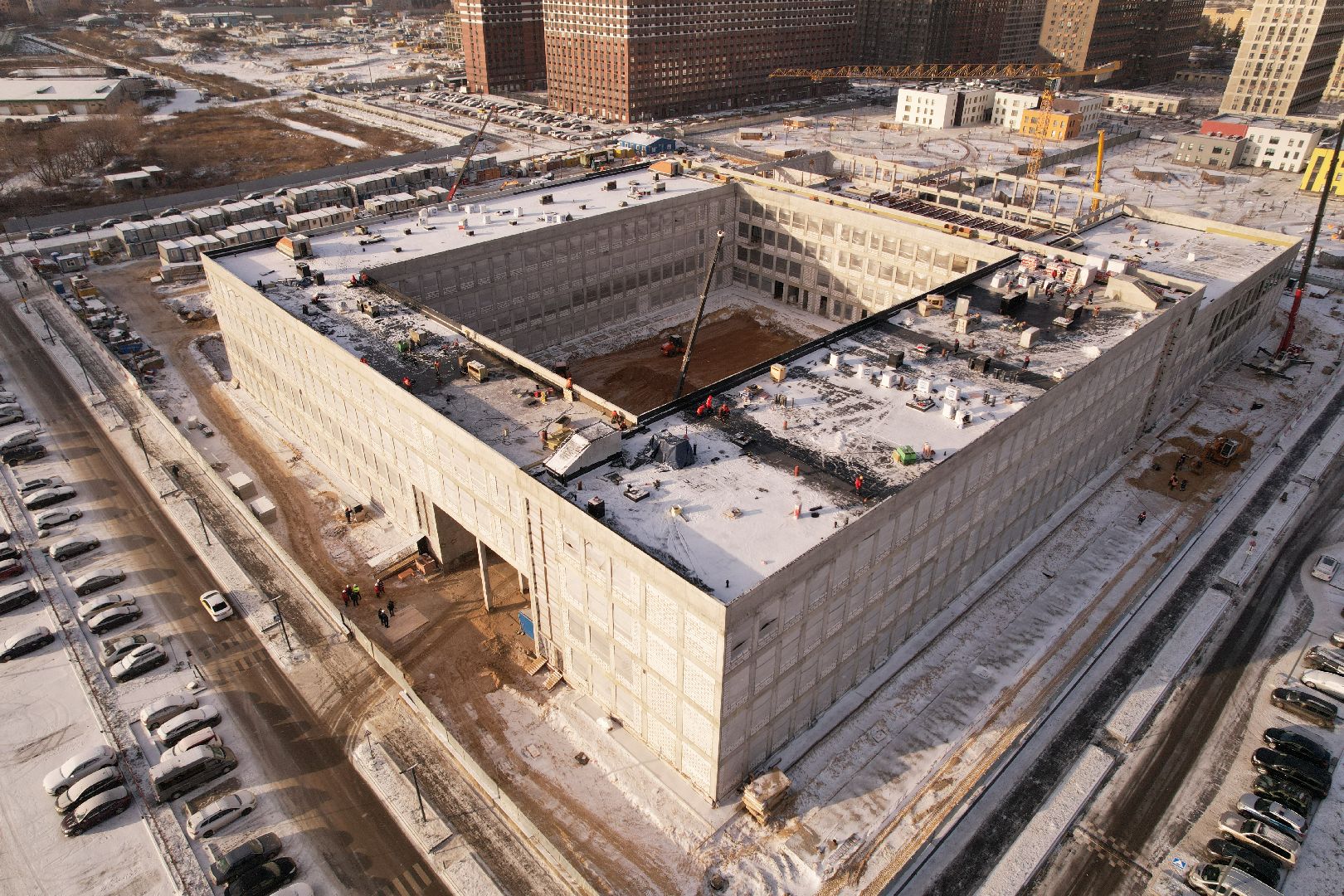 видео с коптера, котельники, школа,