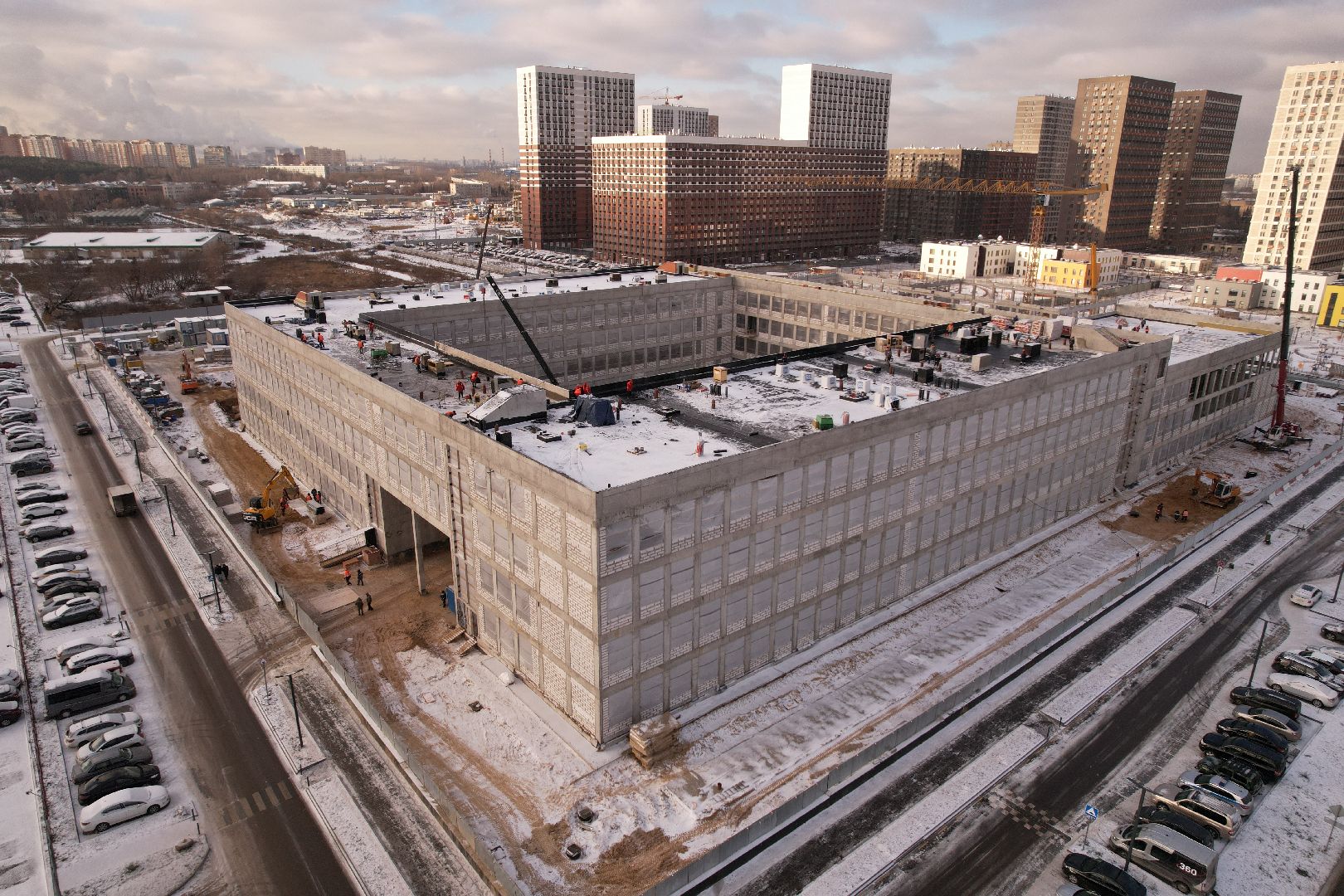 видео с коптера, котельники, школа,