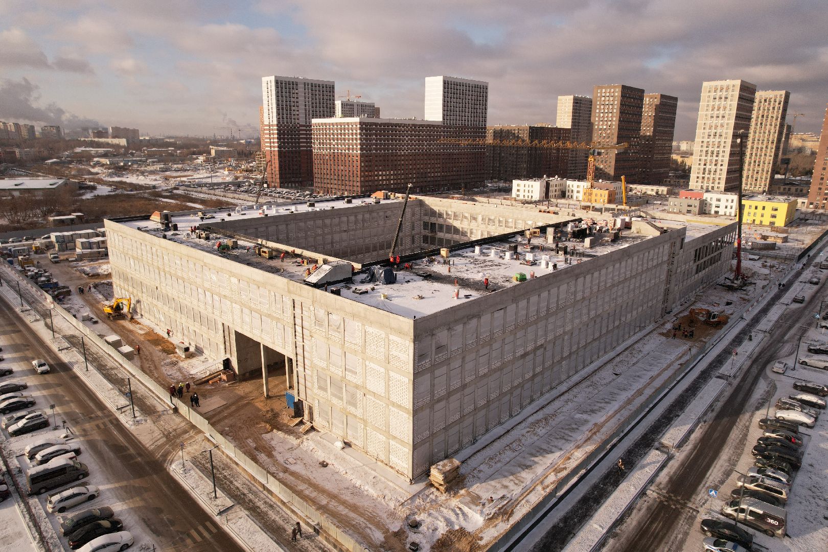 видео с коптера, котельники, школа,