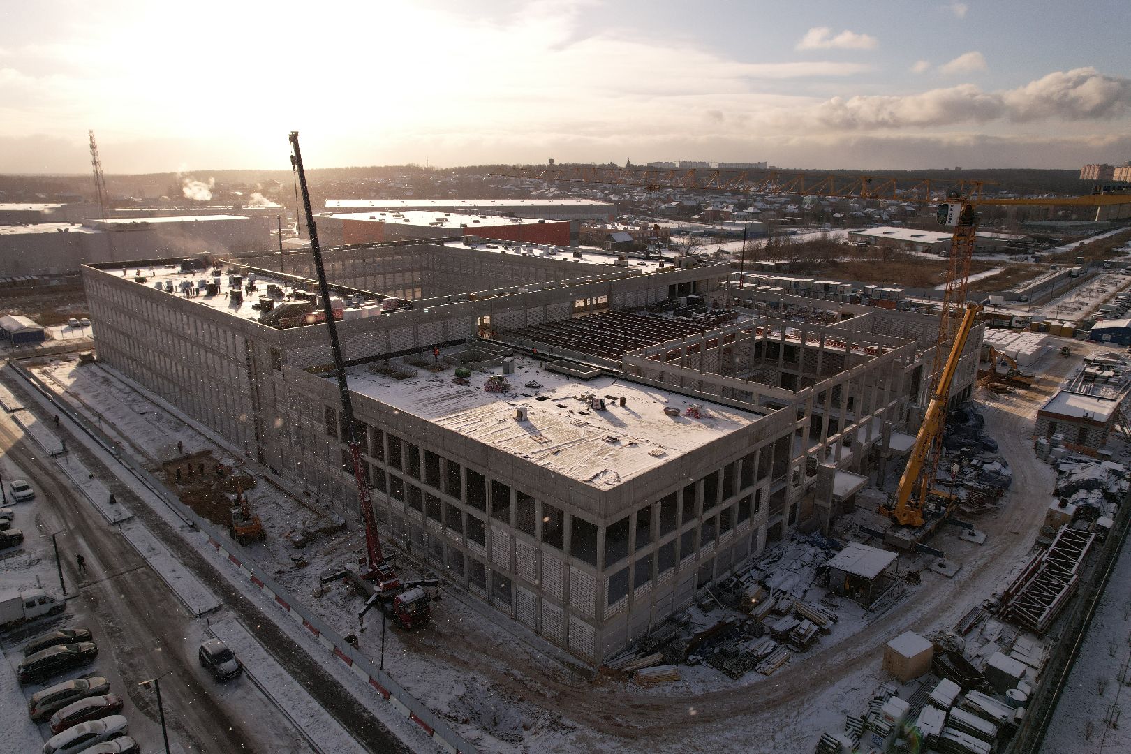 видео с коптера, котельники, школа,