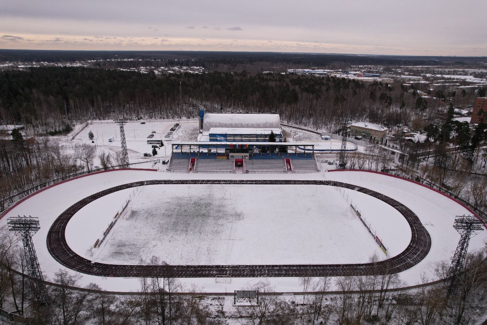 видео с коптера, спорт, стадион,