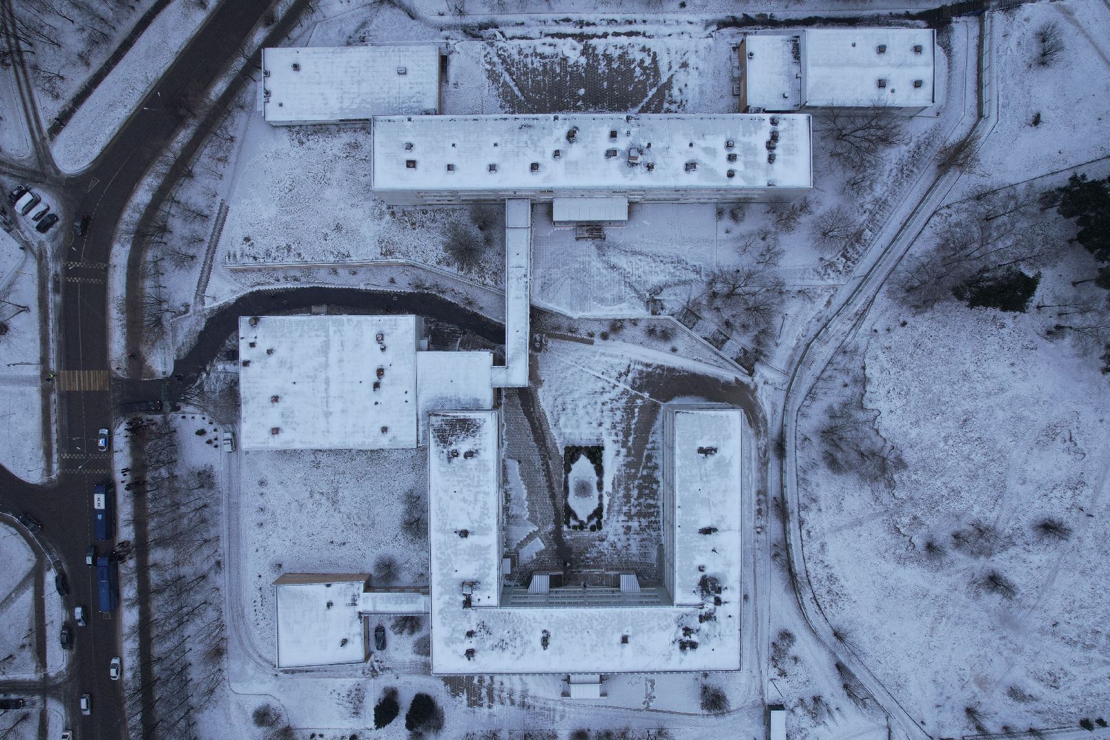 видео с коптера, дзержинский, школа,