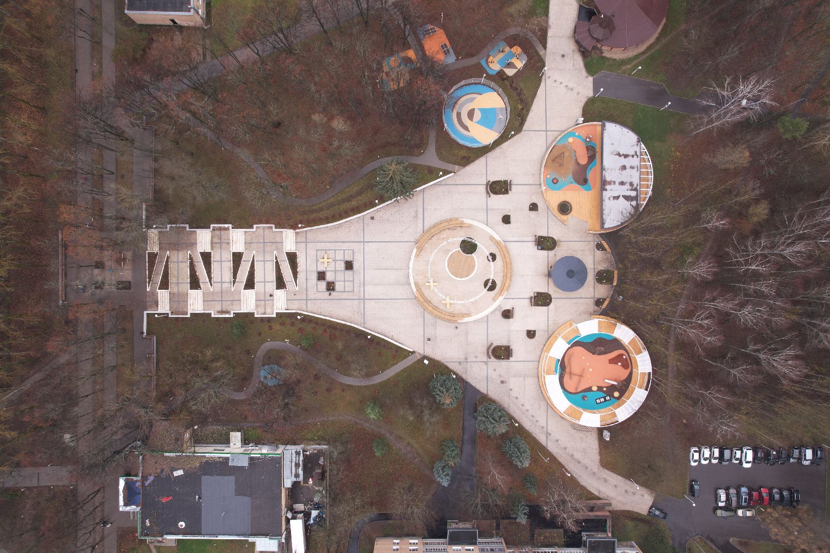 видео с коптера, благоустройство, пущино,