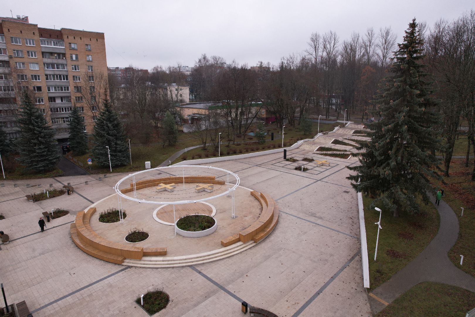 видео с коптера, благоустройство, пущино,