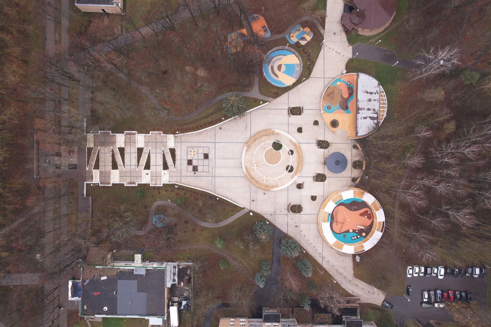 видео с коптера, благоустройство, пущино,