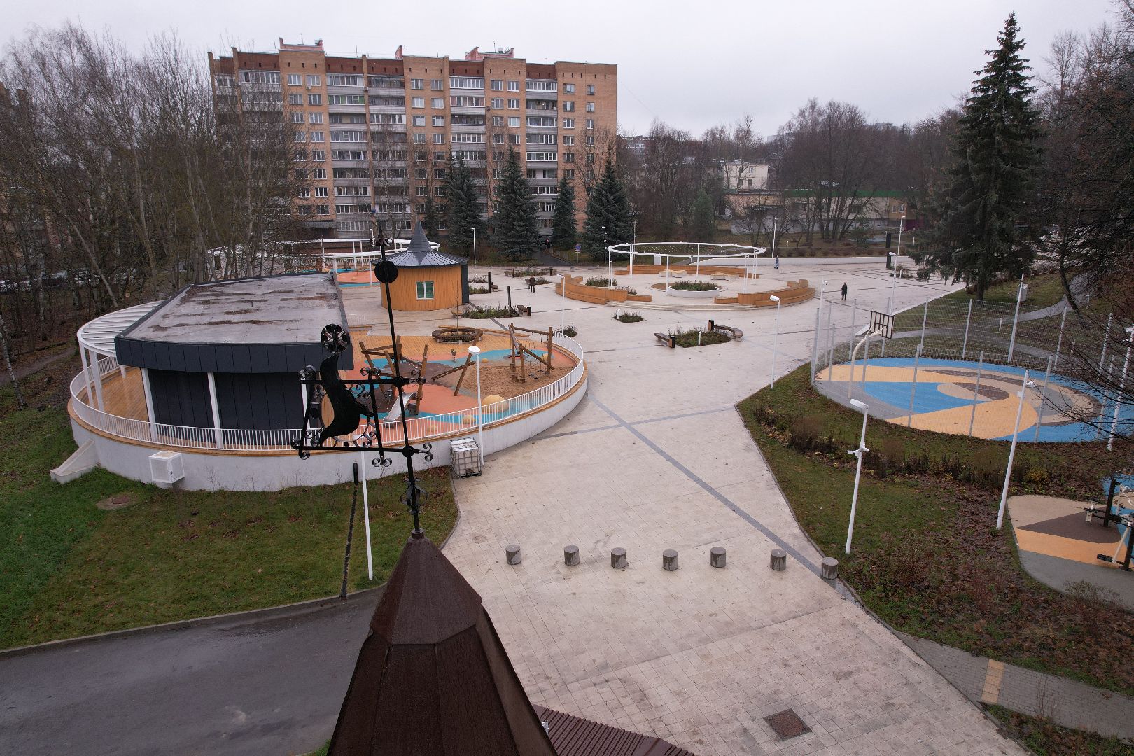 видео с коптера, благоустройство, пущино,