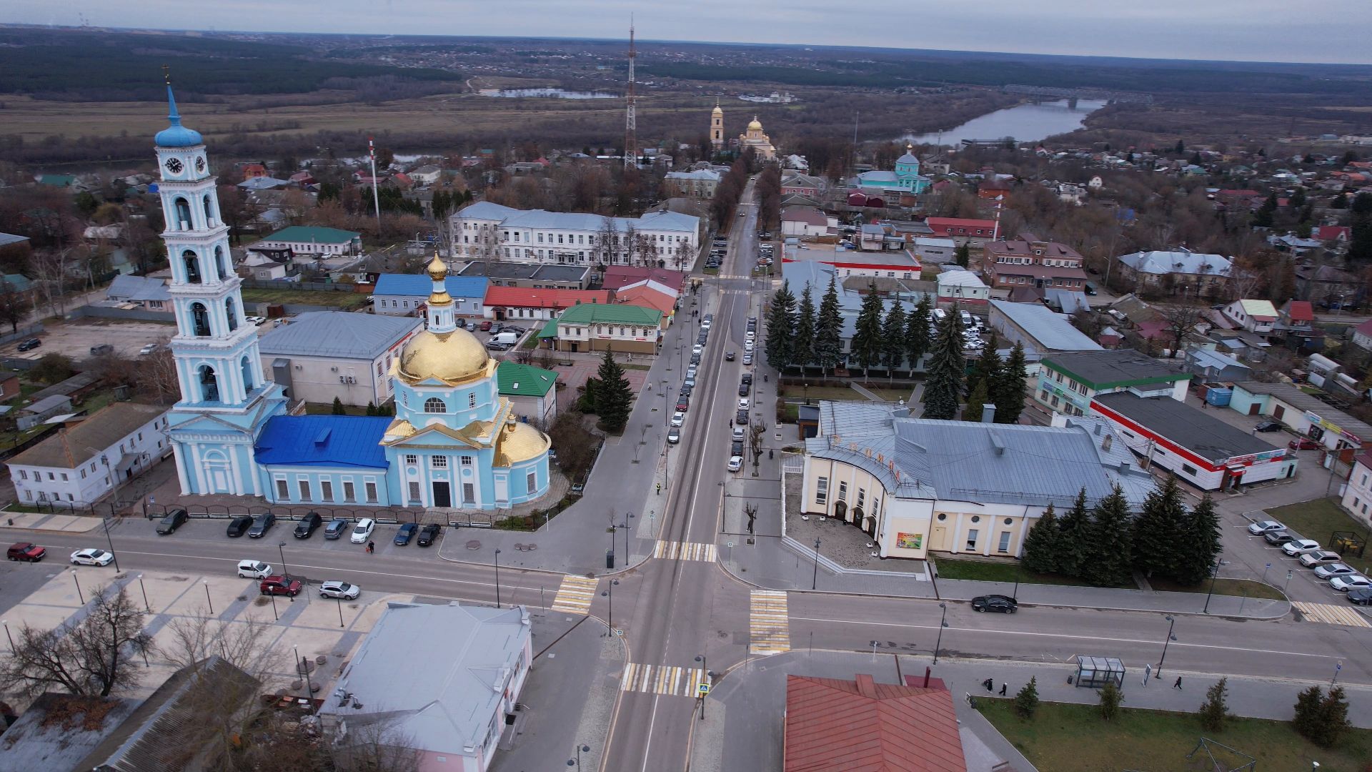 видео с коптера, кашира, благоустройство,