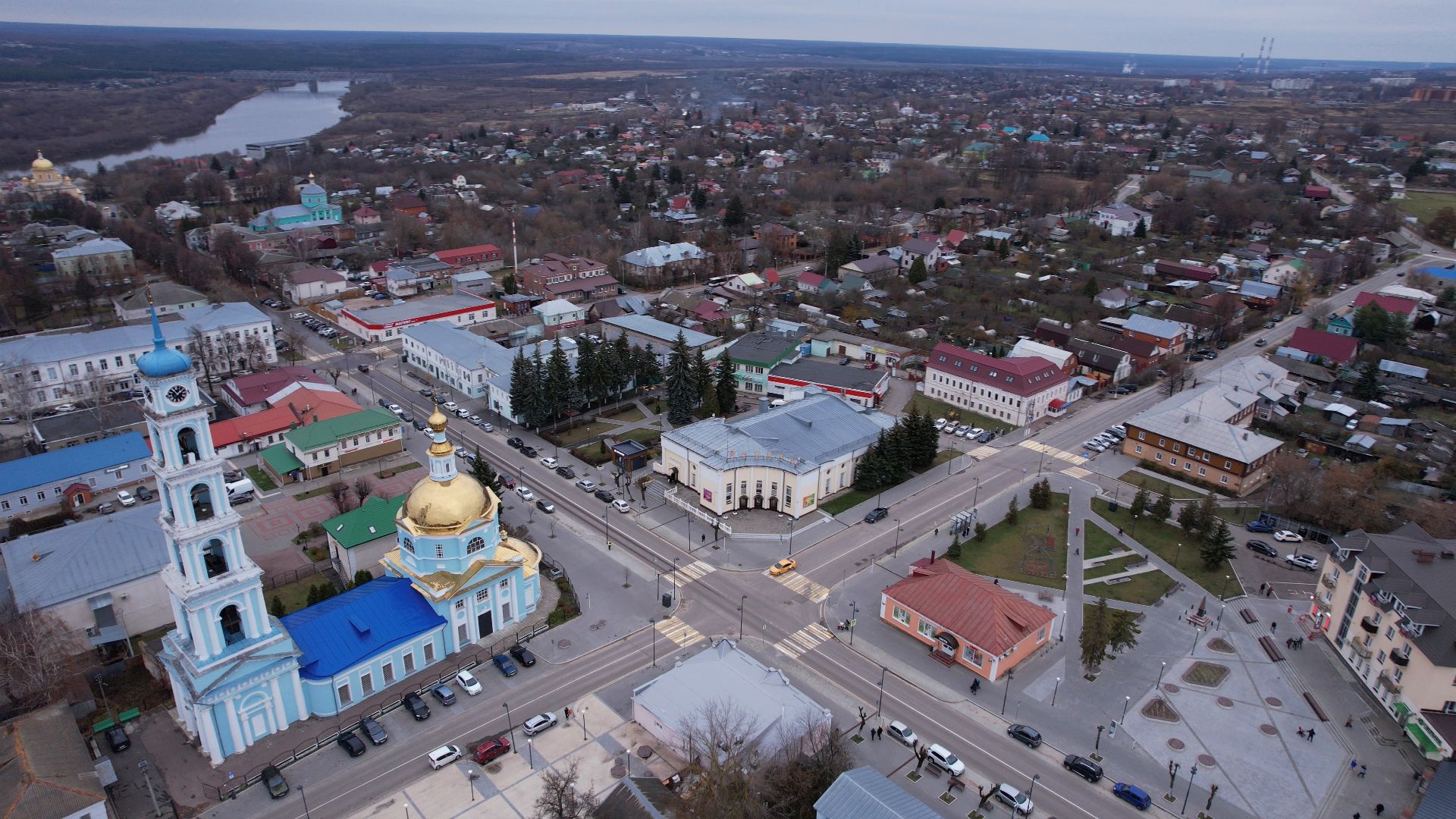 видео с коптера, кашира, благоустройство,