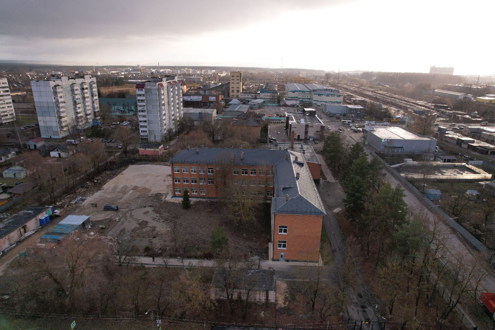 видео с коптера, школа, серпухов,