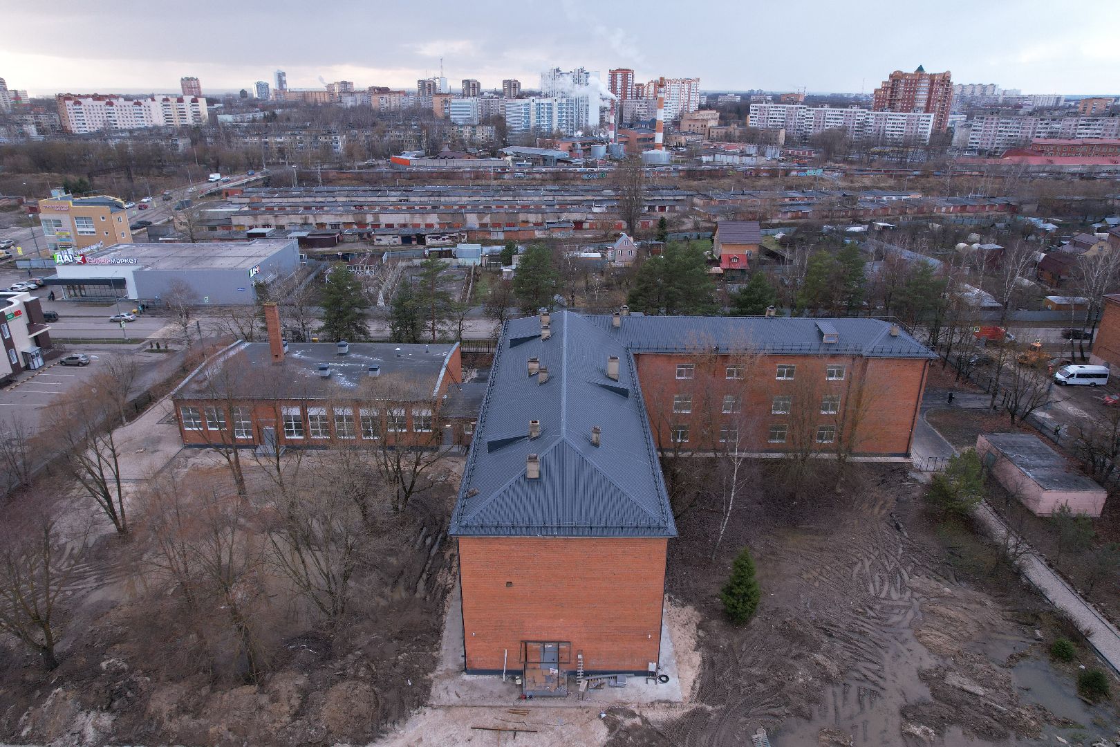 видео с коптера, школа, серпухов,