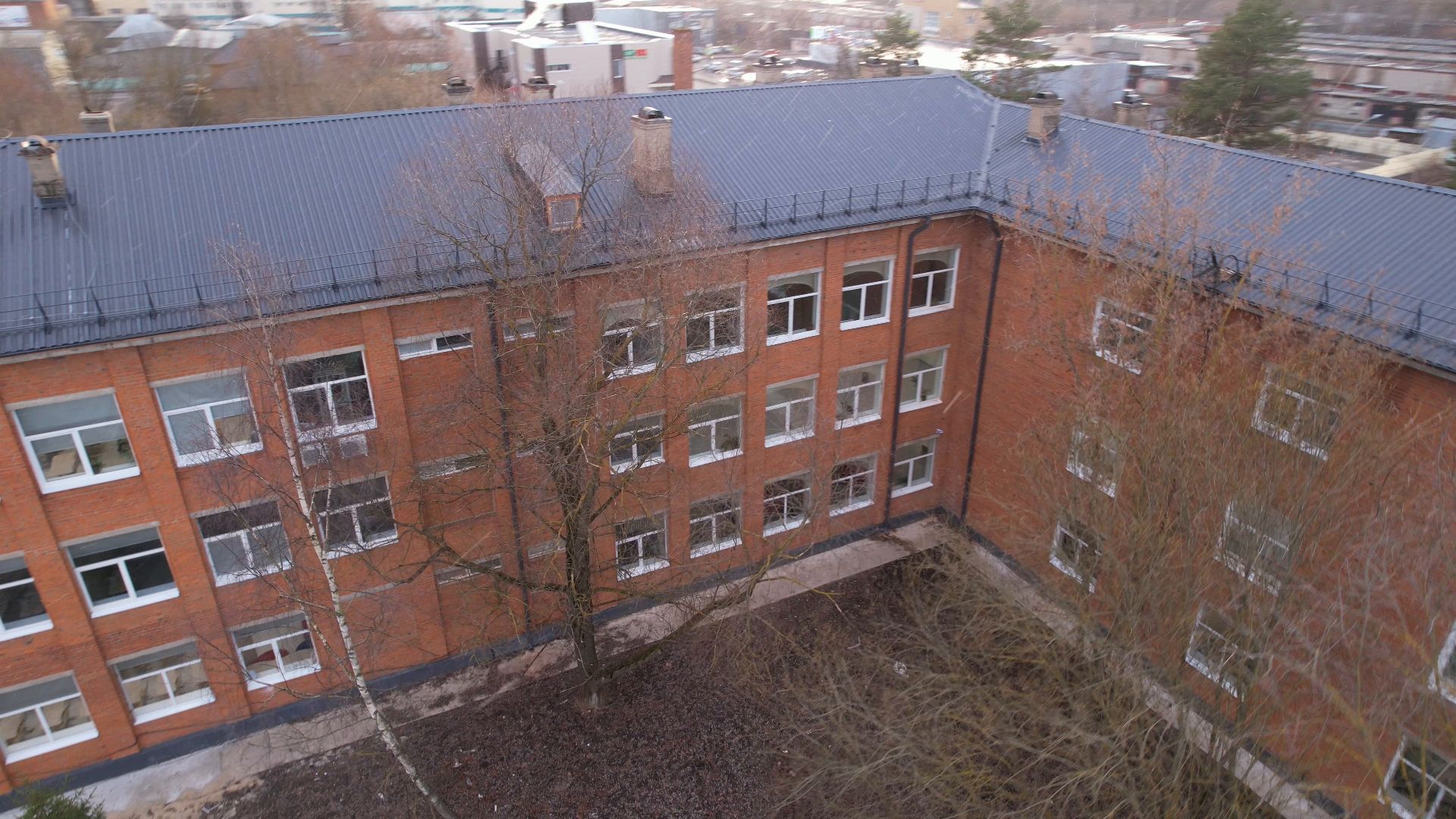 видео с коптера, школа, серпухов,