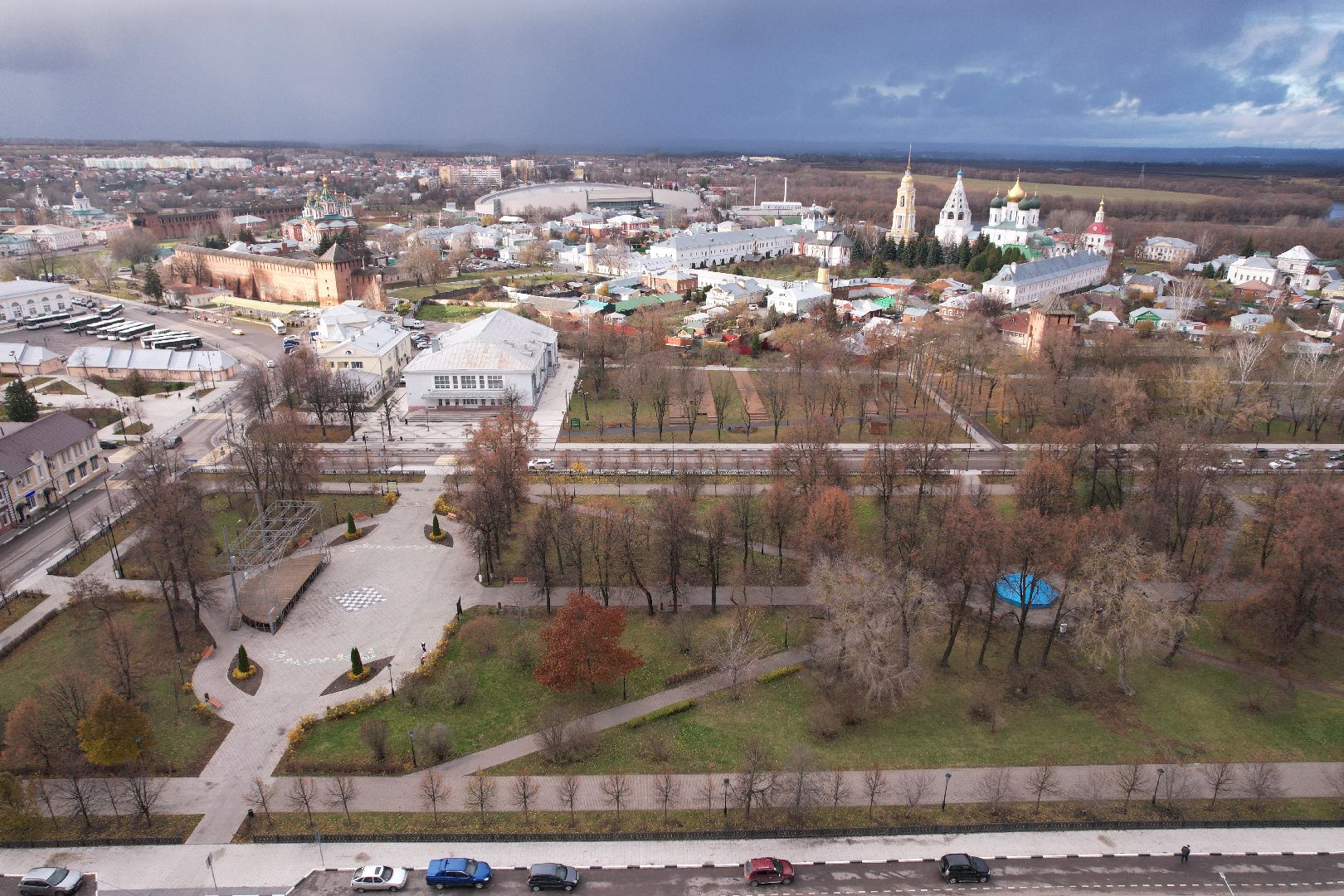 видео с коптера, Коломна, благоустройство, туризм,