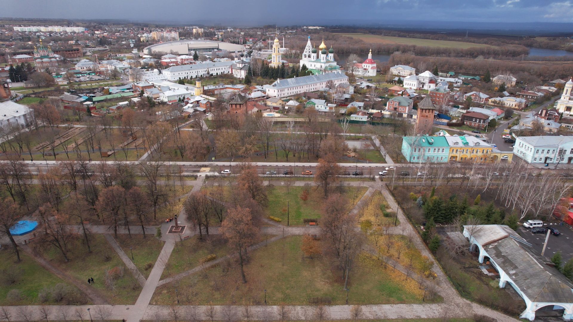 видео с коптера, Коломна, благоустройство, туризм,