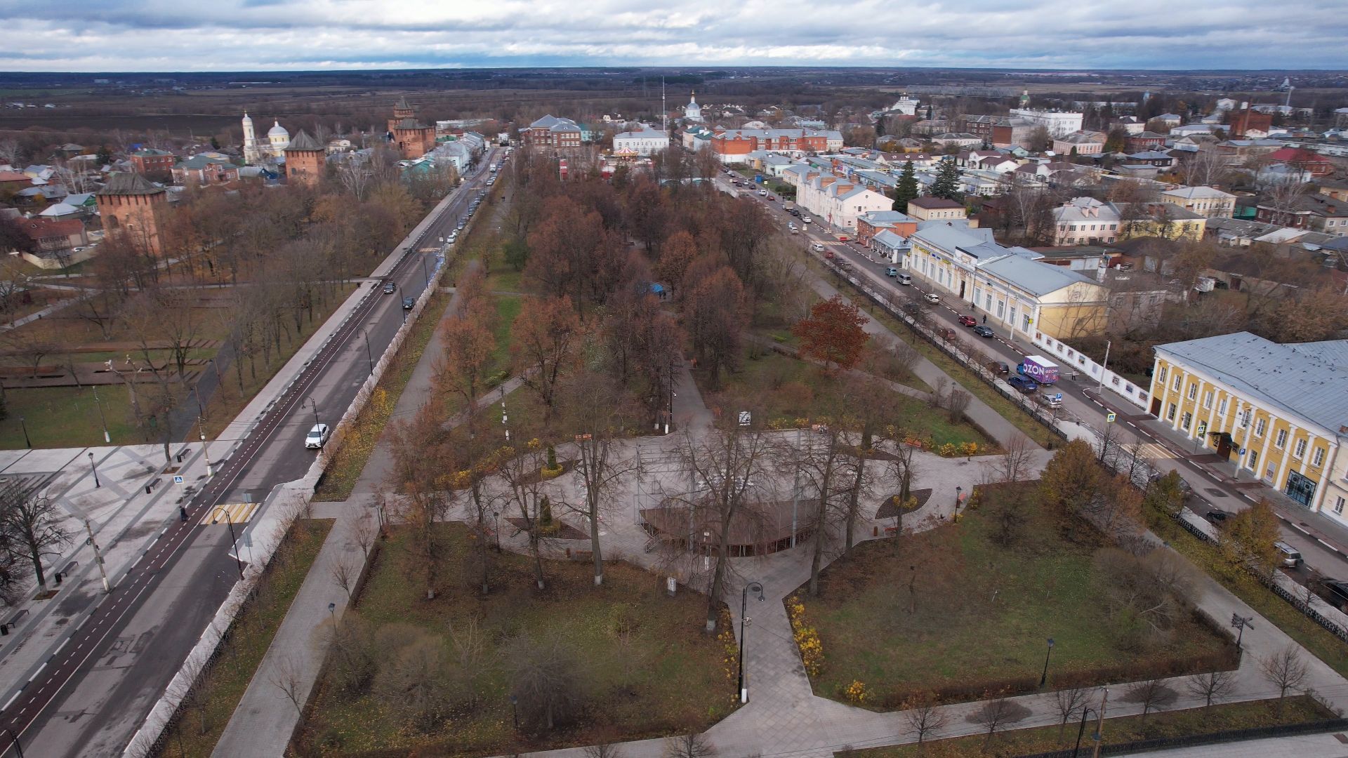 видео с коптера, Коломна, благоустройство, туризм,