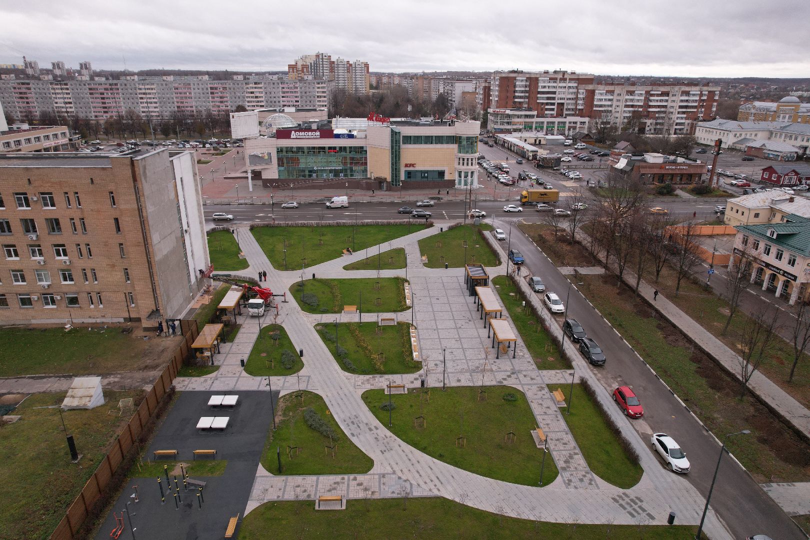 Коломна, видео с коптера, благоустройство,