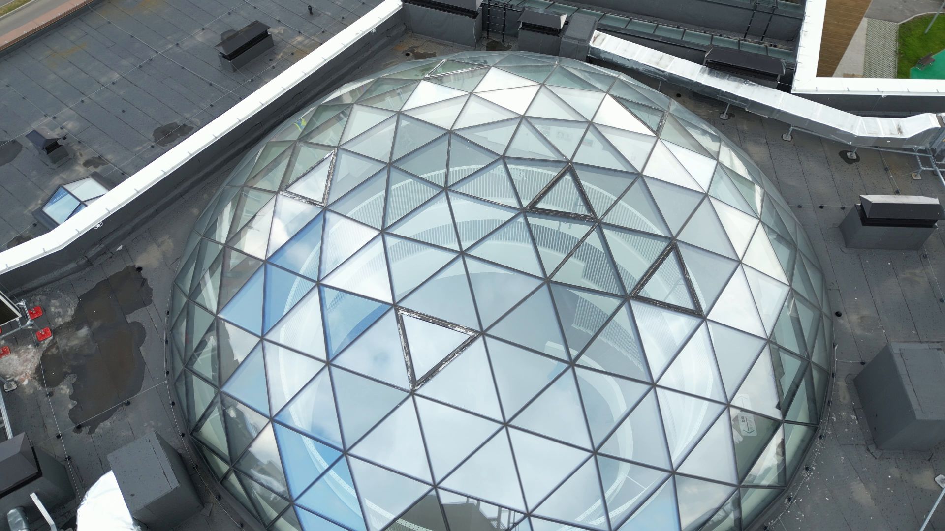 черноголовка, школа, строительство, видео с коптера,