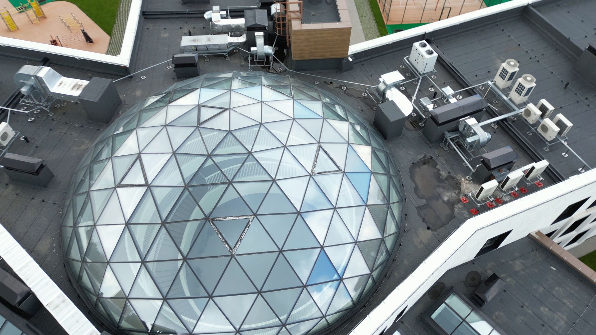 черноголовка, школа, строительство, видео с коптера,