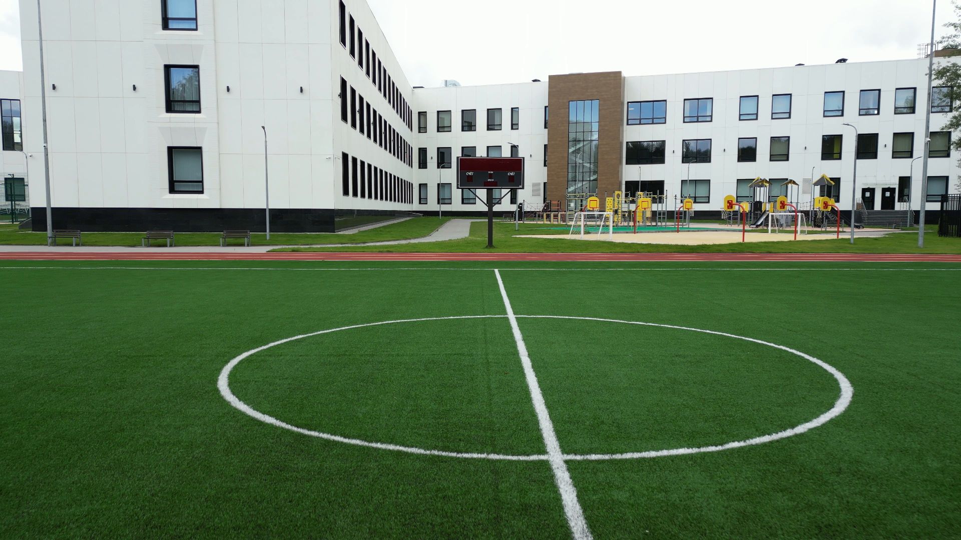 черноголовка, школа, строительство, видео с коптера,