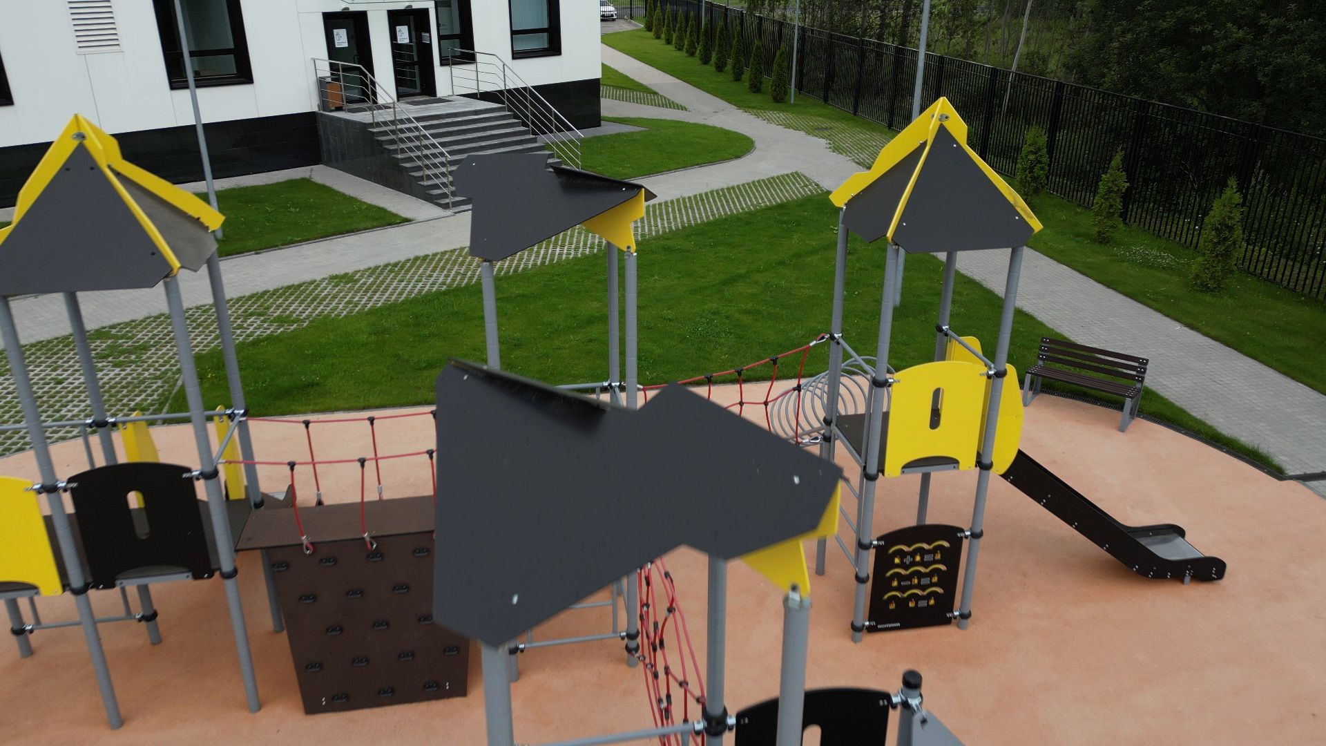 черноголовка, школа, строительство, видео с коптера,