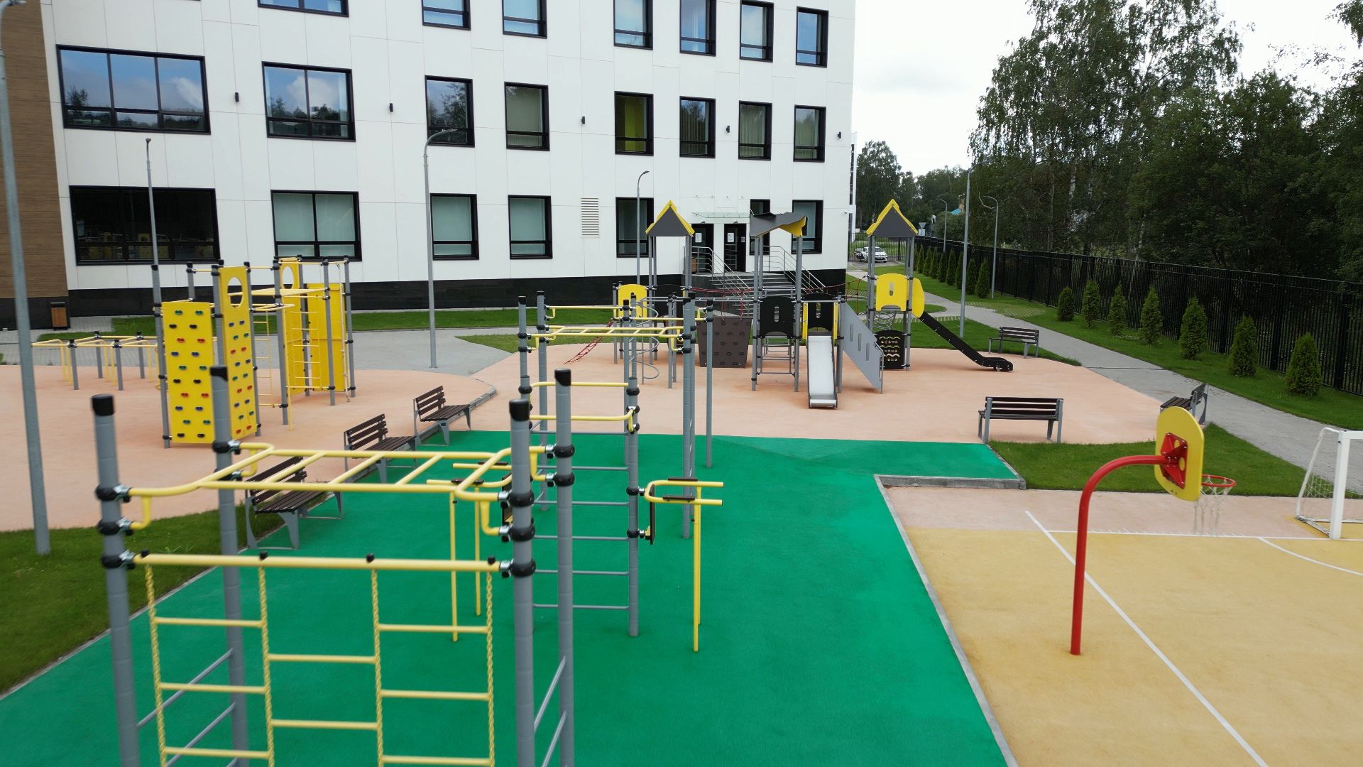 черноголовка, школа, строительство, видео с коптера,