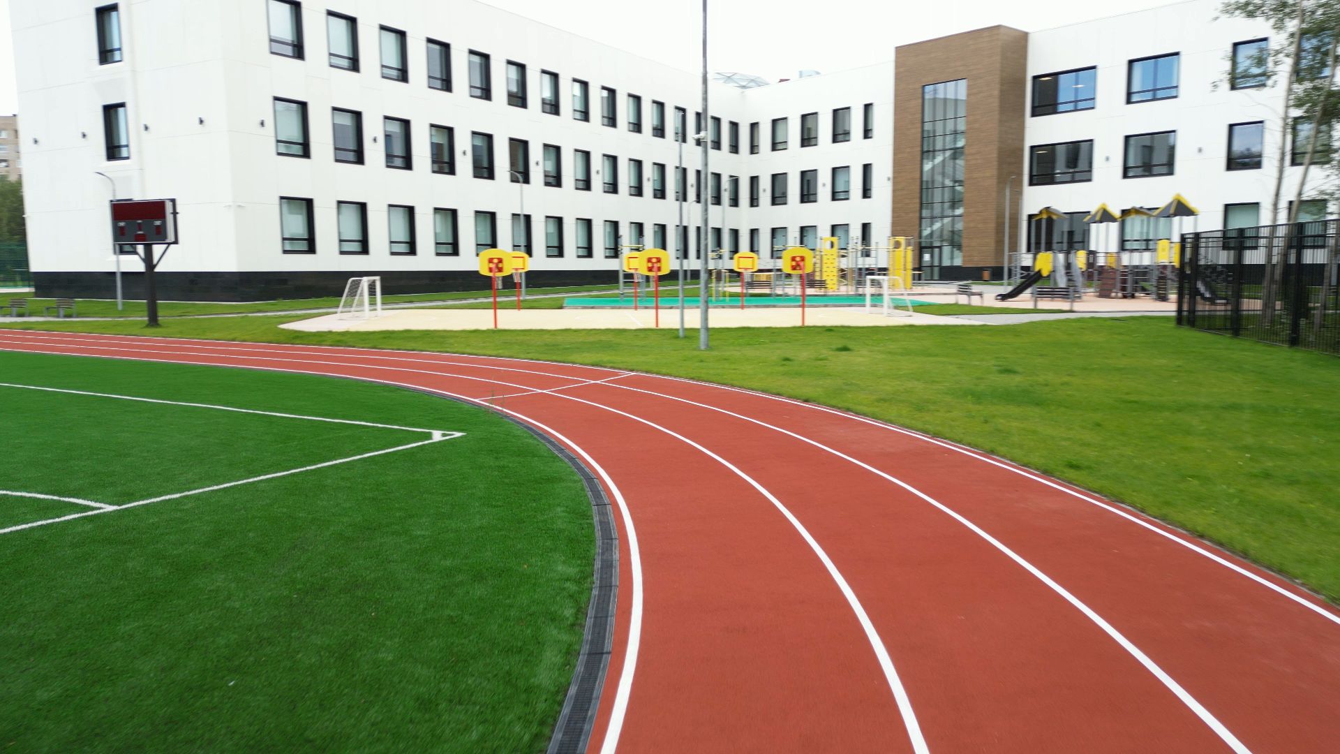 черноголовка, школа, строительство, видео с коптера,