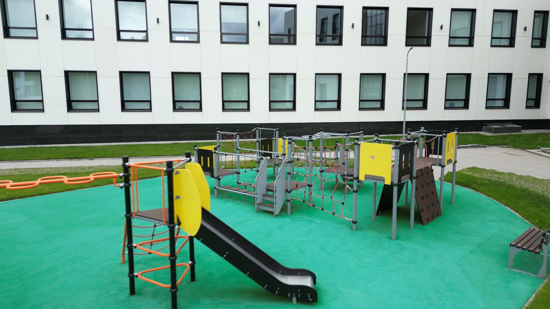 черноголовка, школа, строительство, видео с коптера,