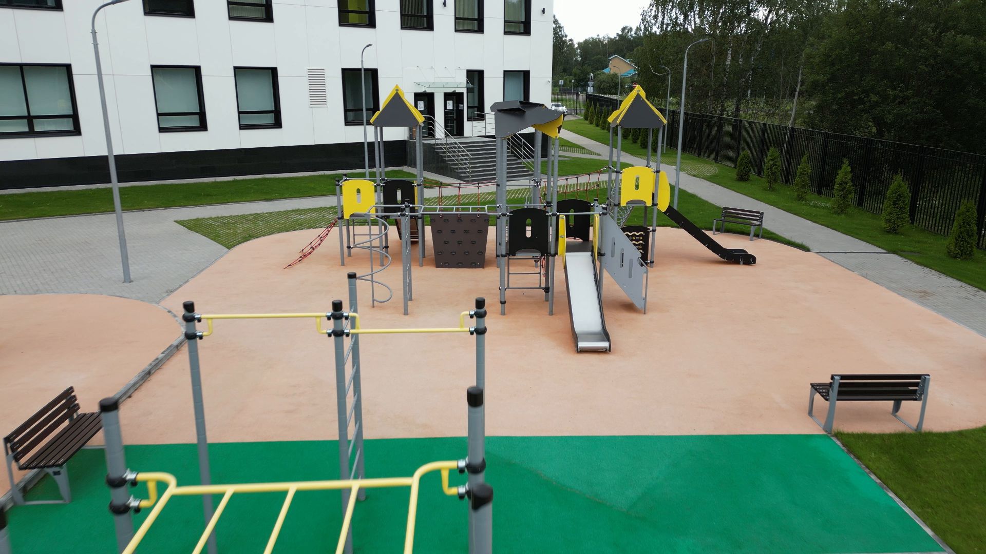 черноголовка, школа, строительство, видео с коптера,