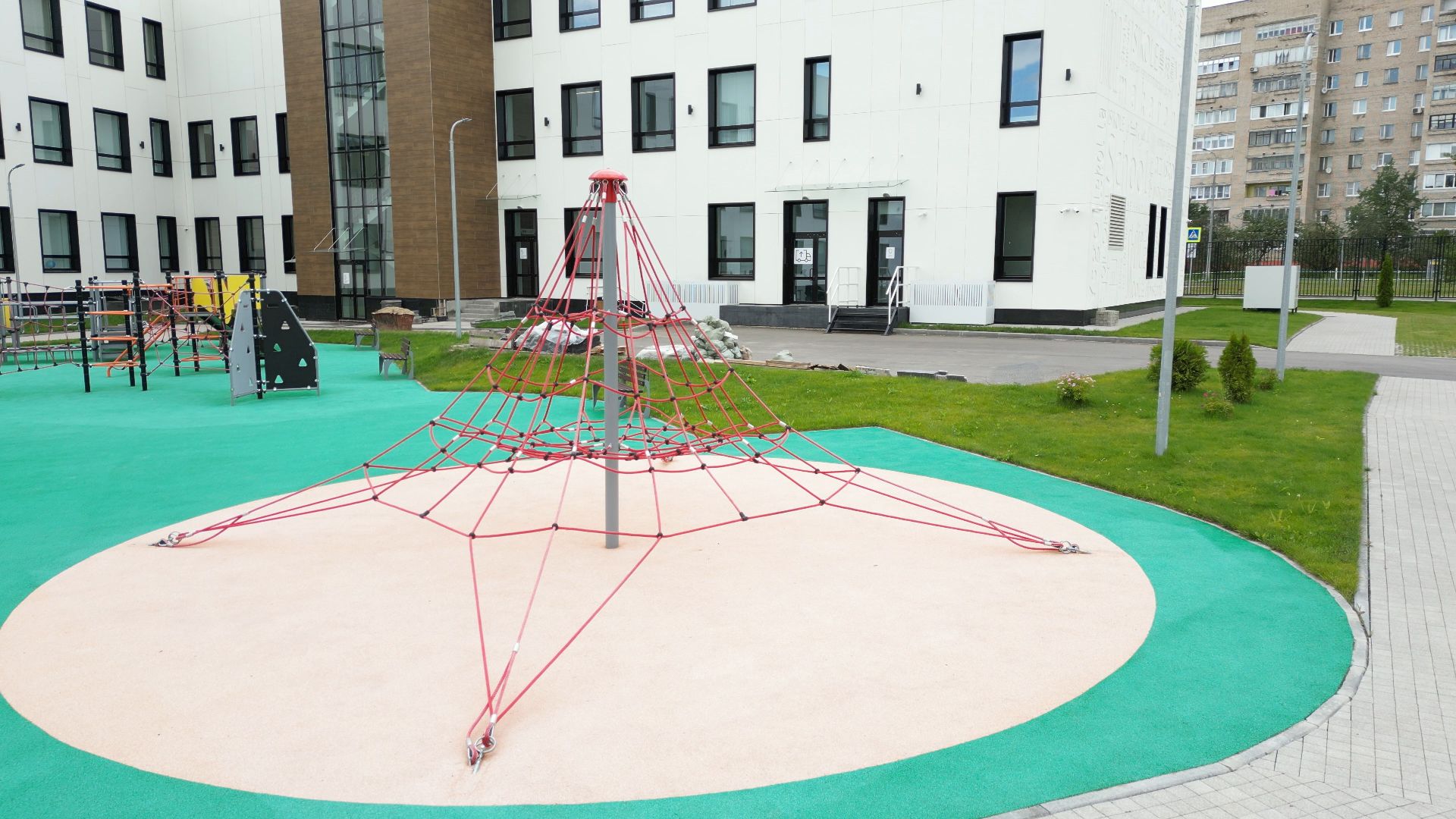 черноголовка, школа, строительство, видео с коптера,