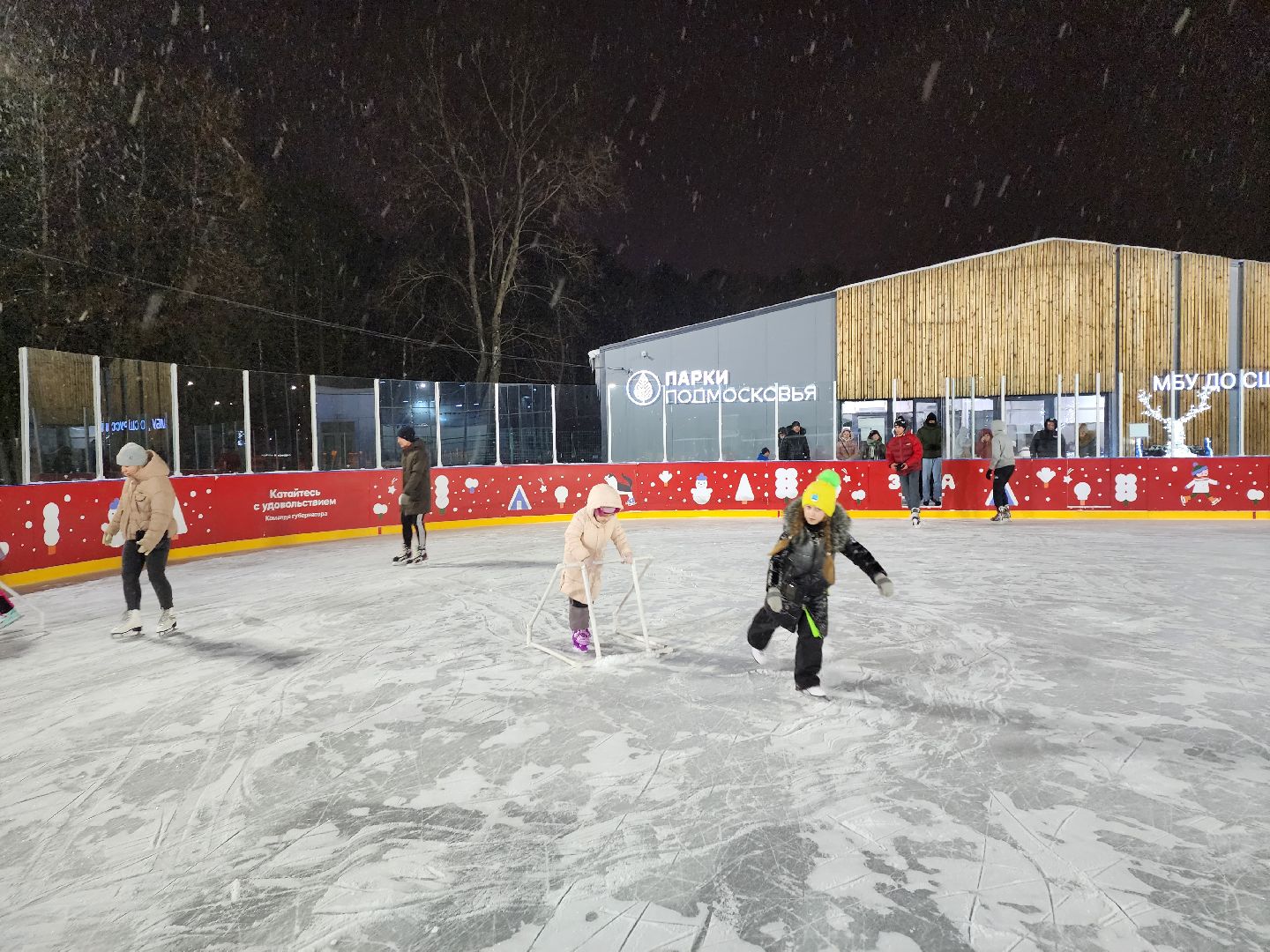 Серпухов, Подмосковье, зима в подмосковье, каток в парке, зимний досуг,