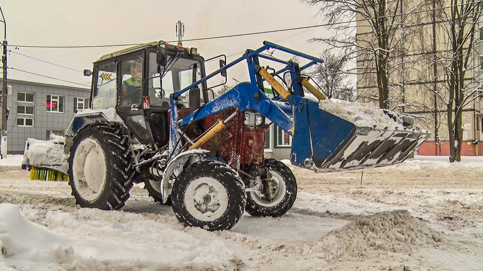 Клин, дороги, транспорт, очистка снега, зима, ЖКХ,