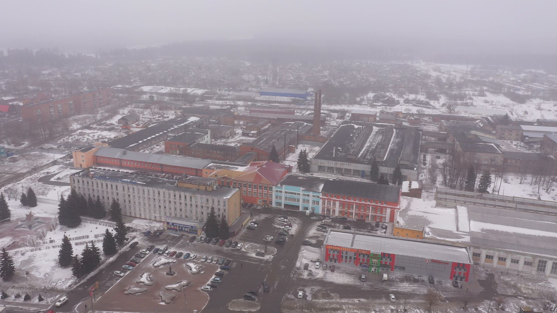 видео с коптера, ликино-дулево, промышленность,