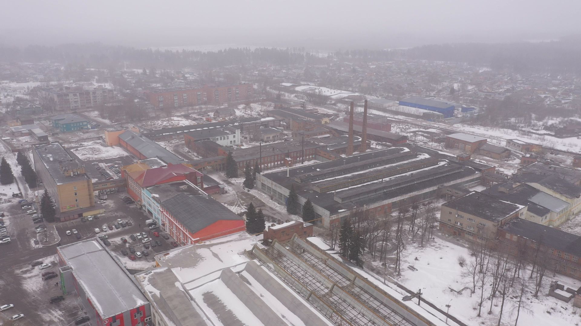 видео с коптера, ликино-дулево, промышленность,