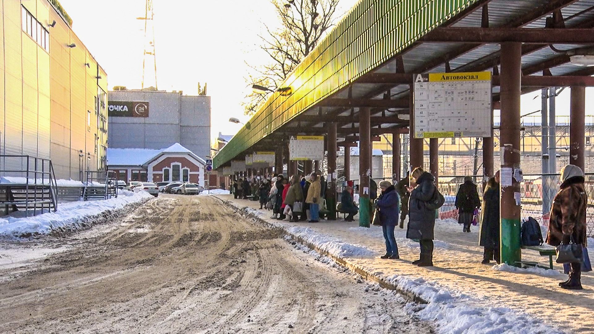 Клин, общество, транспорт, автобусы, зима,