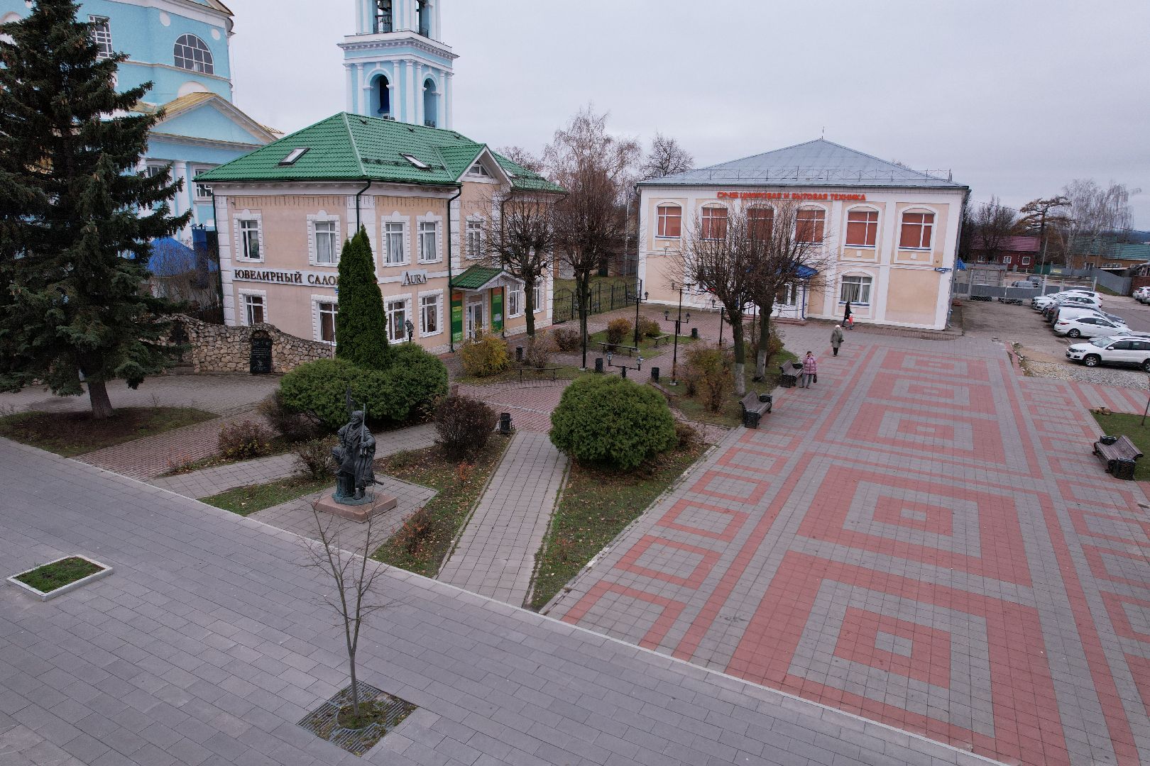 Кашира, видео с коптера, памятник, благоустройство,