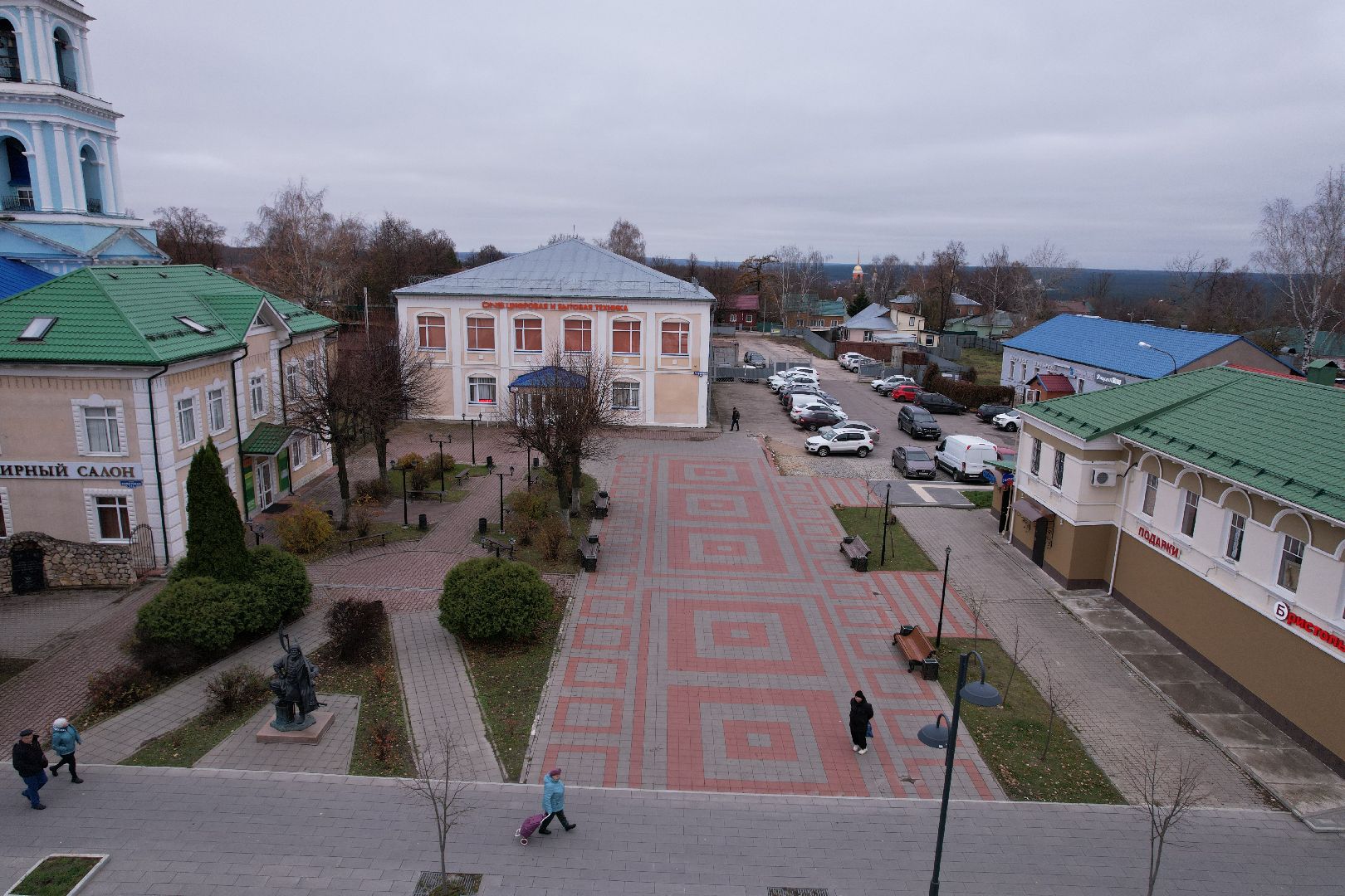 Кашира, видео с коптера, памятник, благоустройство,