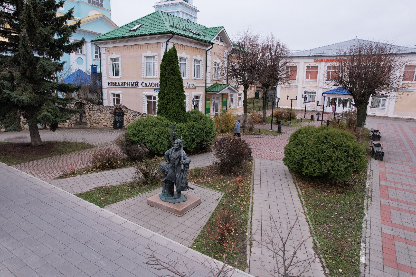 Кашира, видео с коптера, памятник, благоустройство,