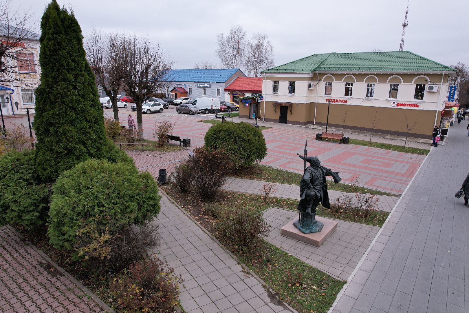 Кашира, видео с коптера, памятник, благоустройство,