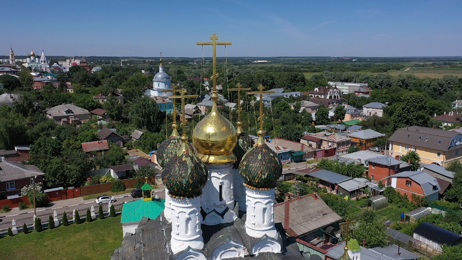 Коломна, видео с коптера, архитектура,
