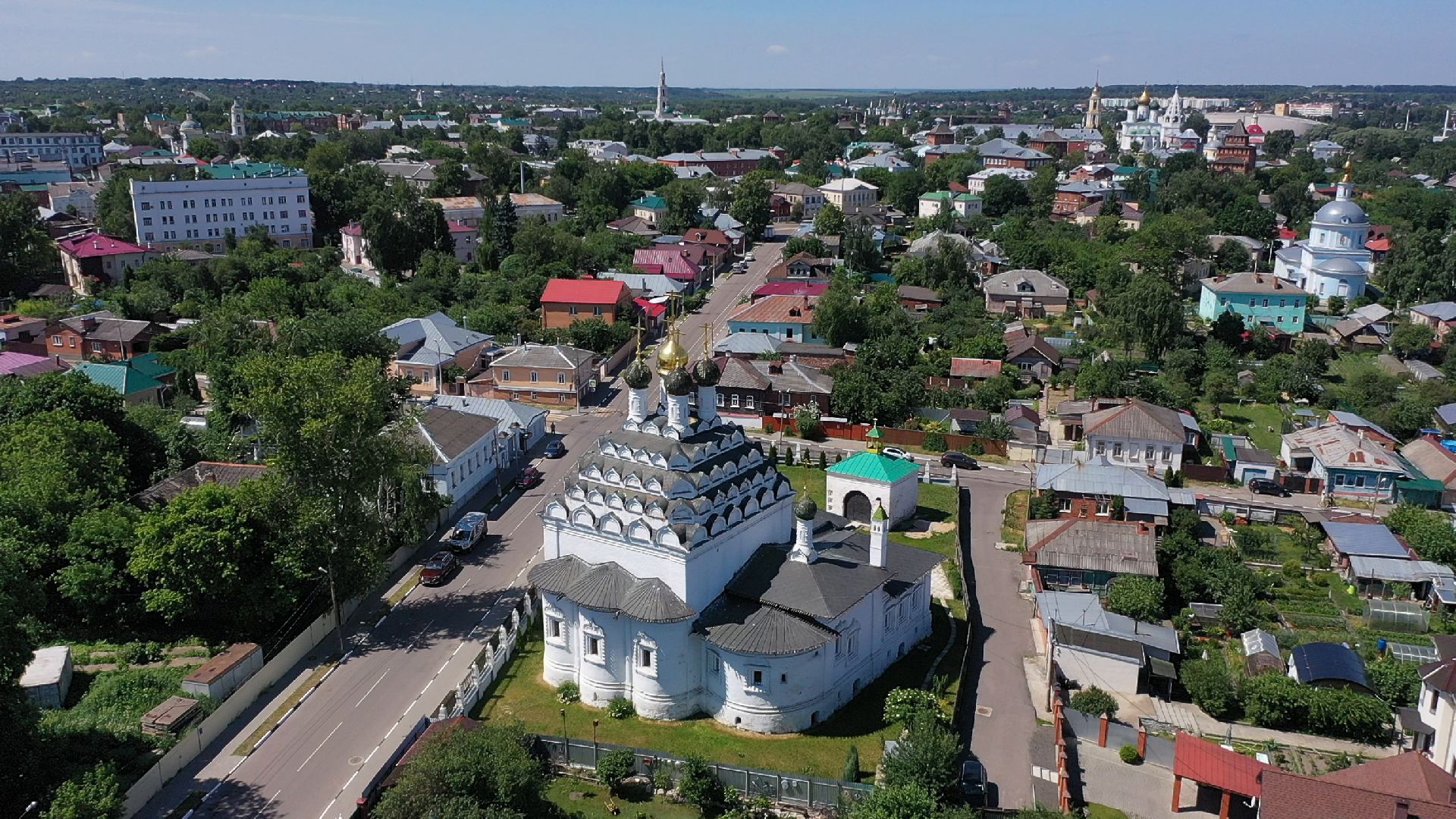 Коломна, видео с коптера, архитектура,