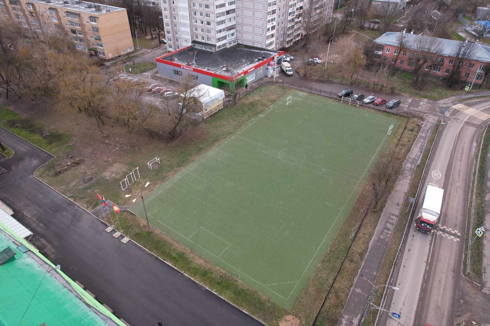 серпухов, школа, ремонт, видео с коптера,