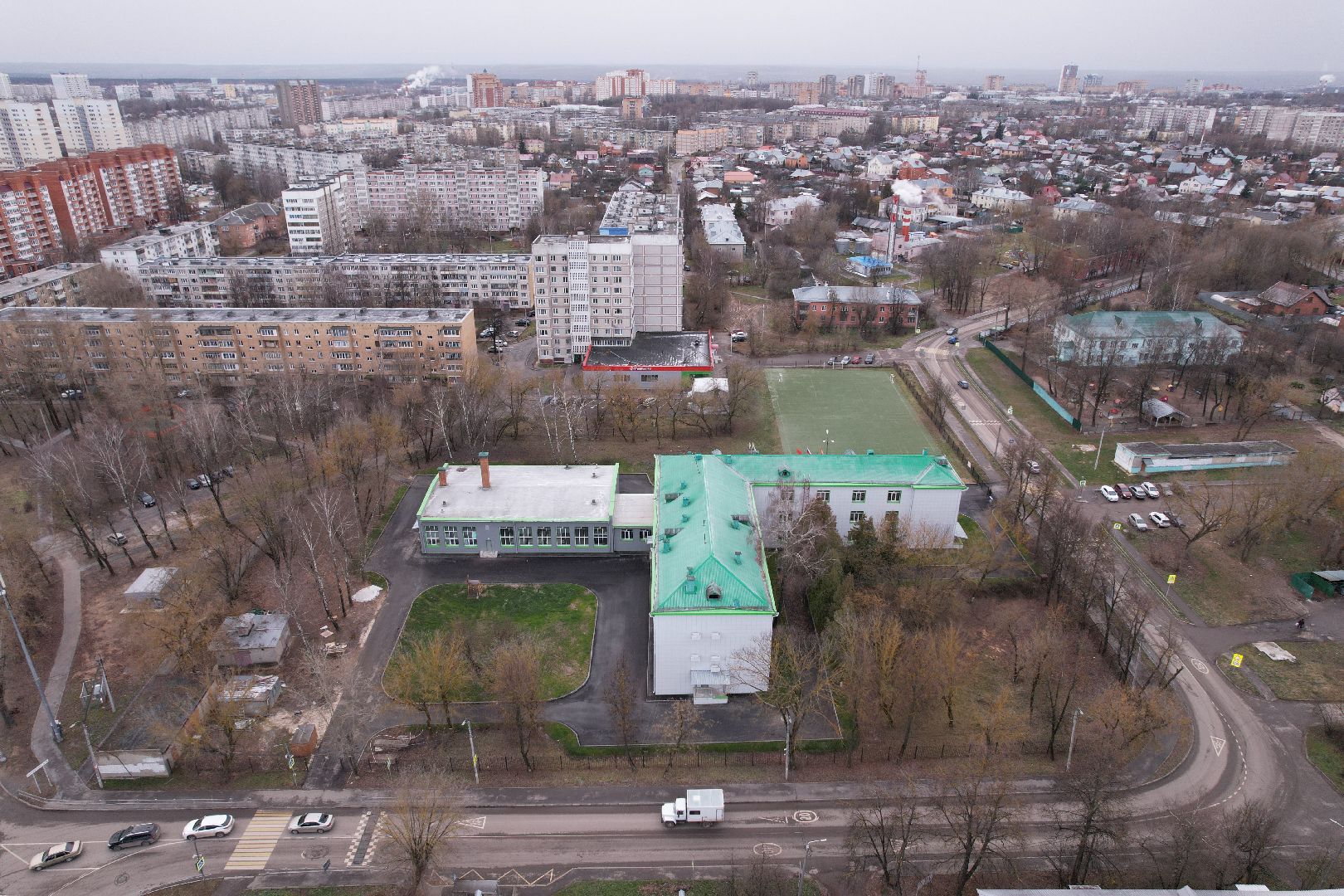 серпухов, школа, ремонт, видео с коптера,