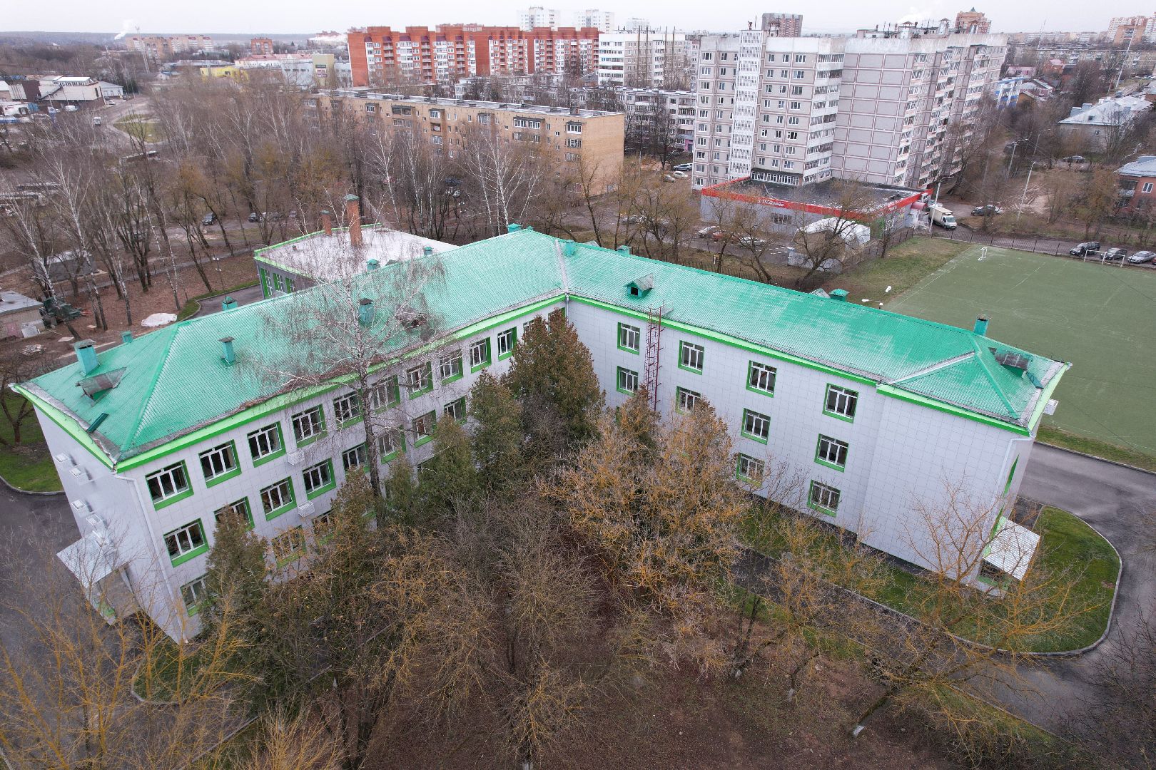 серпухов, школа, ремонт, видео с коптера,