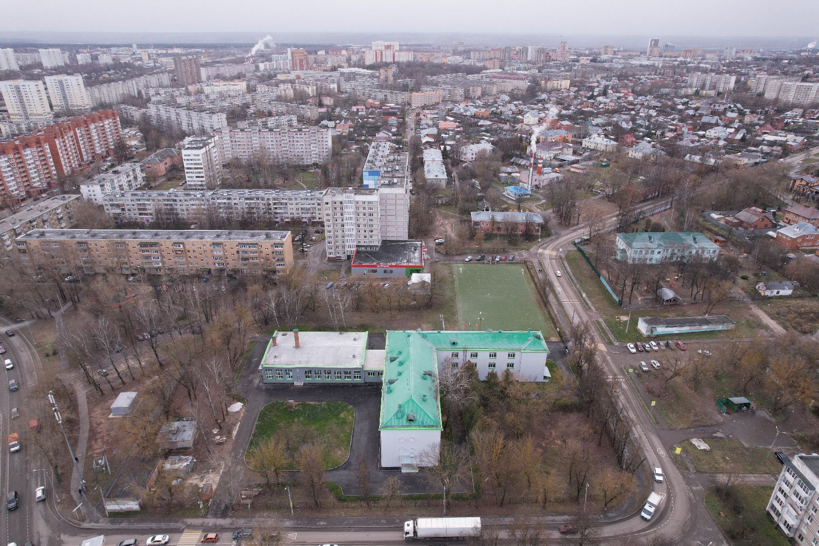 серпухов, школа, ремонт, видео с коптера,