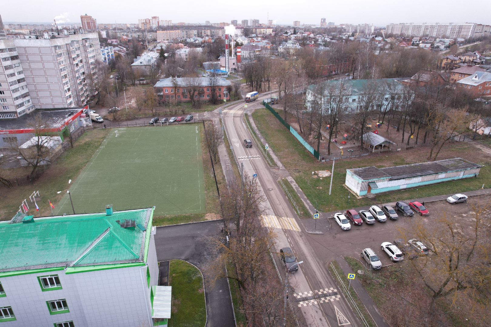 серпухов, школа, ремонт, видео с коптера,